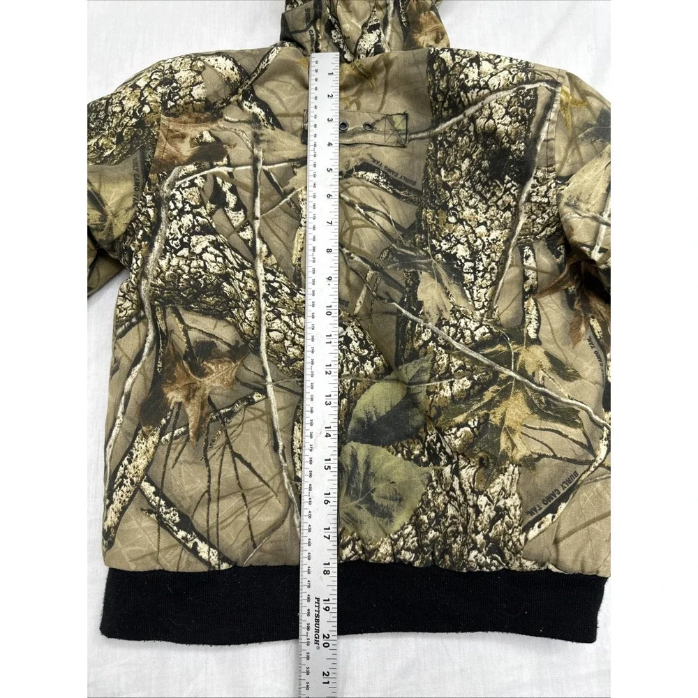 WFS Burly Camo Hooded Hunting Coat Jacket Kids Size M Quilted Lined Full-Zip - Picture 8 of 10